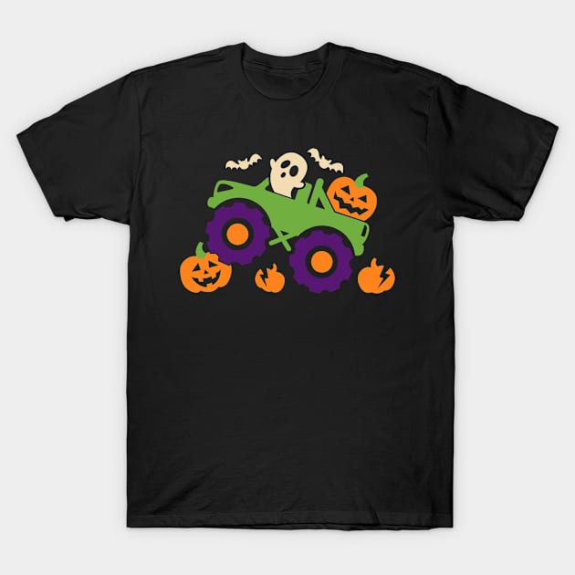 Pumpkin Monster Truck Gift Boys Halloween T-Shirt by McphersonHaynesnob2l